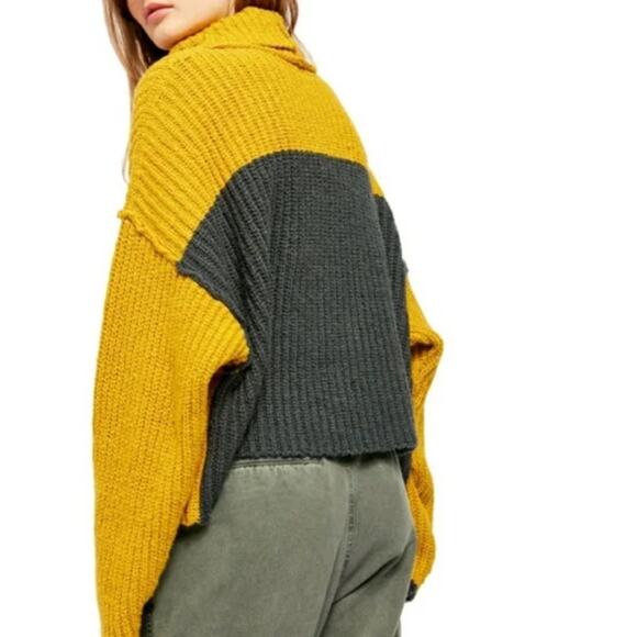 free people greater than cowl neck sweater yellow - Picture 6 of 6